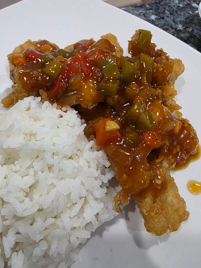 Crispy Chicken with Tamarind Sauce.