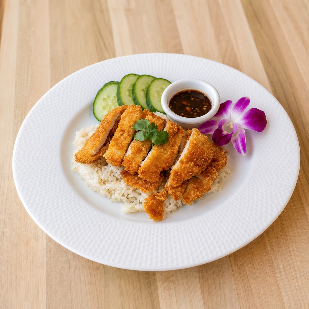 Fried Chicken with Ginger Rice.