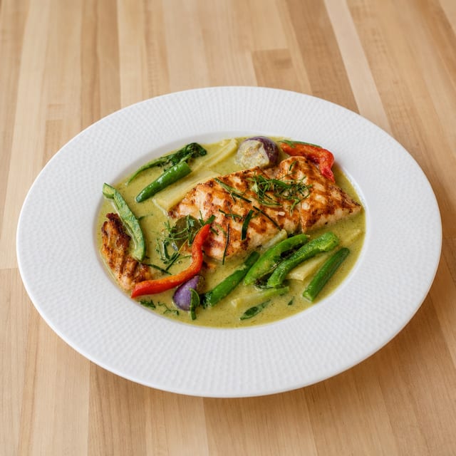 Salmon Green Curry.