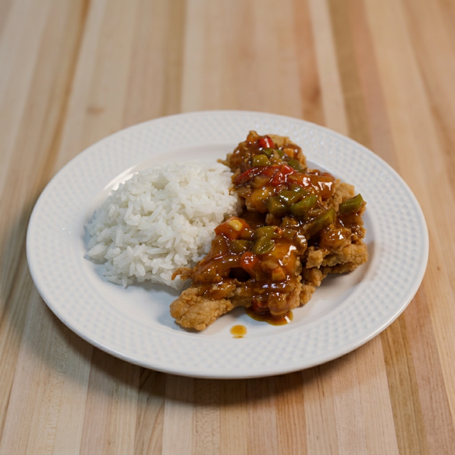Crispy Chicken with Tamarind Sauce.
